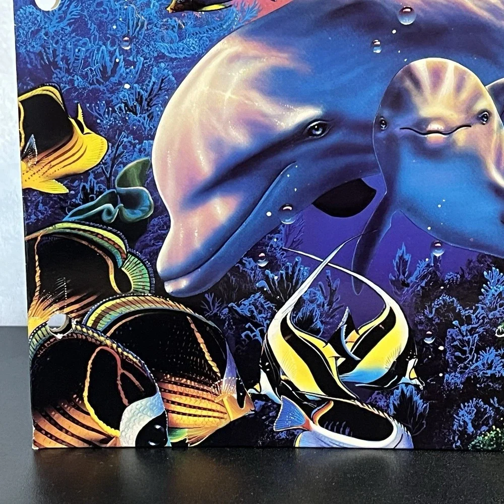 Vintage Christian Riese Lassen 3 Ring Folder Mother's Love II Dolphins Ocean